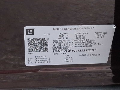 2021 Chevrolet Traverse AWD 4dr LT Cloth w/1LT