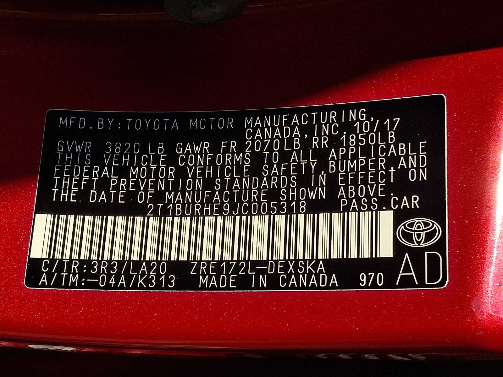 2018 Toyota Corolla XSE CVT