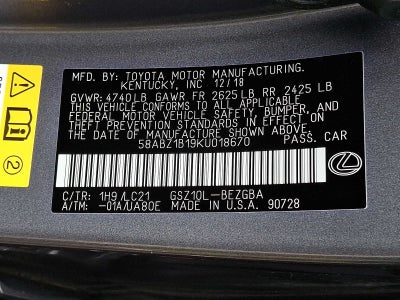 2019 Lexus ES ES 350 Ultra Luxury FWD