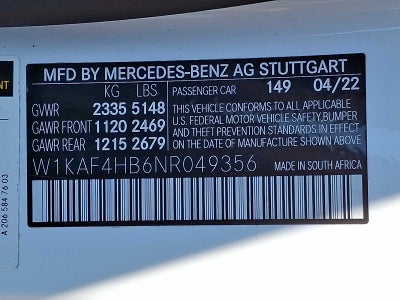 2022 Mercedes-Benz C-Class C 300 4MATIC® Sedan