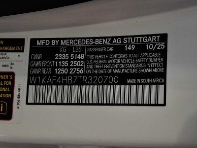 2026 Mercedes-Benz C-Class C 300 4MATIC® Sedan