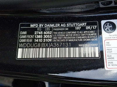 2018 Mercedes-Benz S-Class AMG® S 63 4MATIC® Sedan